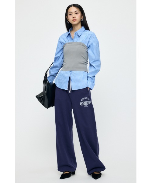 MOUSSY(マウジー)の「【26年SS新作】KNIT BARE トップス(チューブトップ・レディース・ネイビー/杢グレー・FREE)」の13枚目の写真