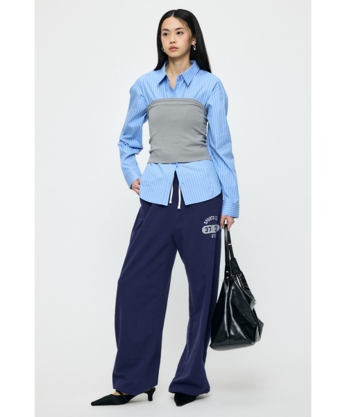 MOUSSY(マウジー)の「【26年SS新作】KNIT BARE トップス(チューブトップ・レディース・ネイビー/杢グレー・FREE)」の15枚目の写真