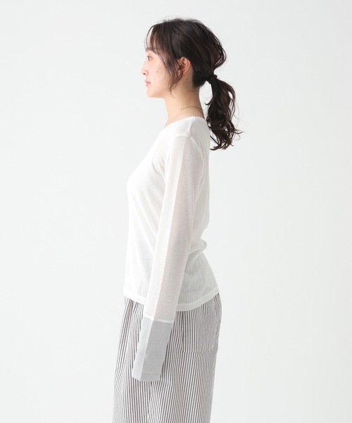 Elura（エルーラ）の「≪前後2way≫スリーブラメ切り替えプルオーバー/655086（Tシャツ/カットソー・レディース・ホワイト×シルバー/ブラック×シルバー/グレー×ピンク・FREE）」の16枚目の写真