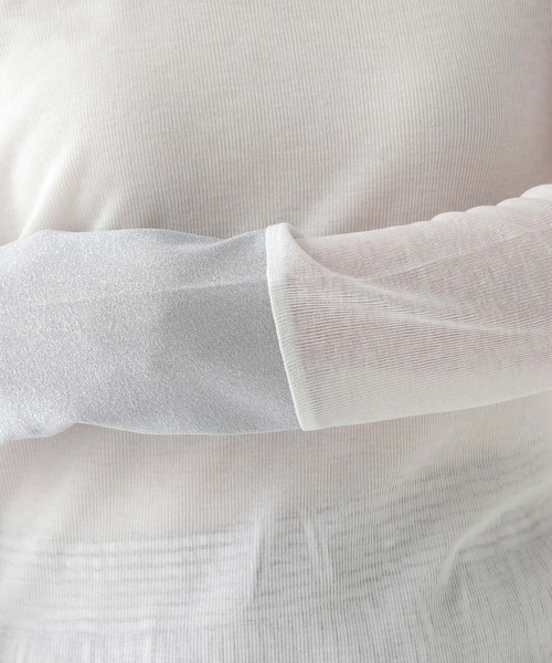 Elura（エルーラ）の「≪前後2way≫スリーブラメ切り替えプルオーバー/655086（Tシャツ/カットソー・レディース・ホワイト×シルバー/ブラック×シルバー/グレー×ピンク・FREE）」の22枚目の写真