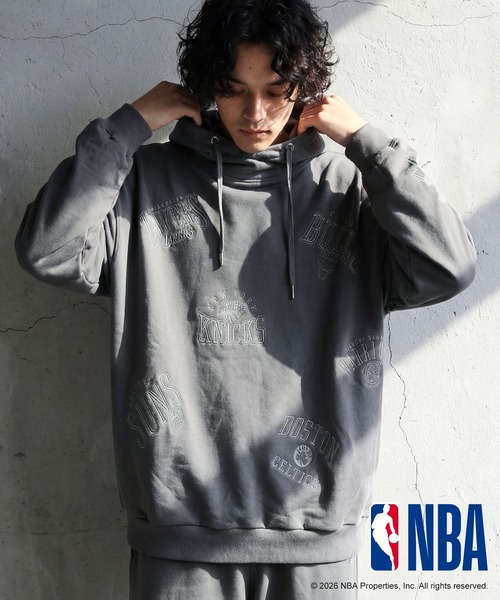 antiqua(アンティカ)の「NBA公式 刺繍ロゴ 裏毛 フーディー(パーカー・レディース・ブラック/ダークグレー/杢グレー・ONESIZE)」の20枚目の写真