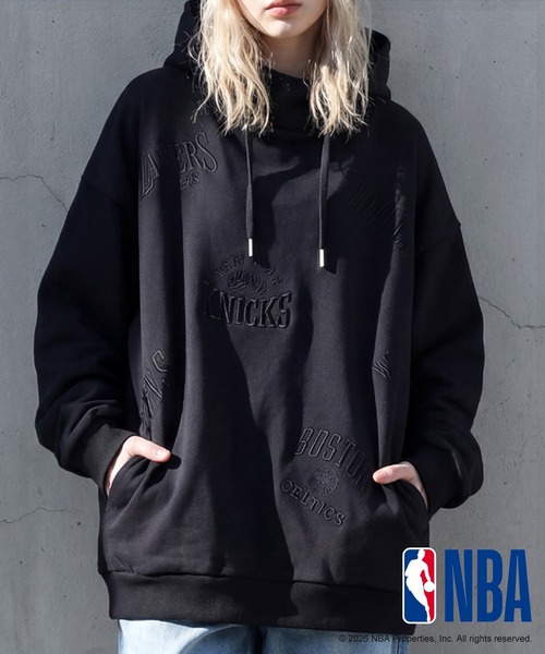 antiqua(アンティカ)の「NBA公式 刺繍ロゴ 裏毛 フーディー(パーカー・レディース・ブラック/ダークグレー/杢グレー・ONESIZE)」の10枚目の写真
