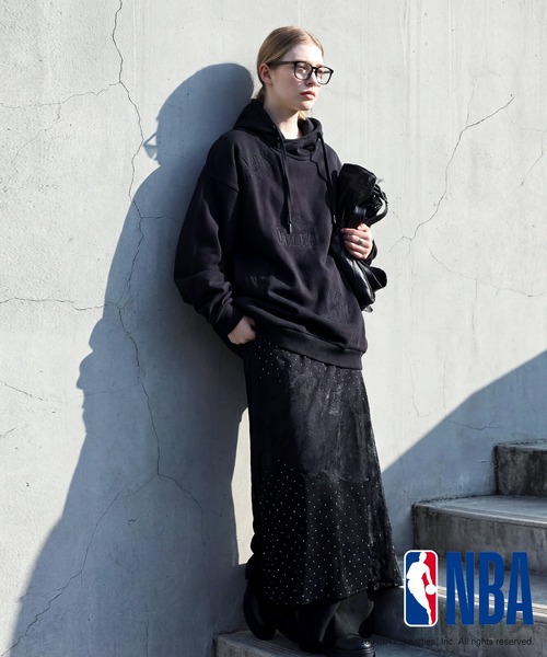 antiqua(アンティカ)の「NBA公式 刺繍ロゴ 裏毛 フーディー(パーカー・レディース・ブラック/ダークグレー/杢グレー・ONESIZE)」の11枚目の写真