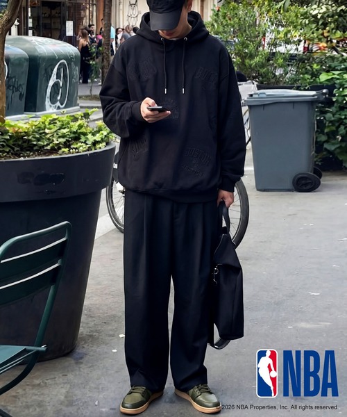 antiqua(アンティカ)の「NBA公式 刺繍ロゴ 裏毛 フーディー(パーカー・レディース・ブラック/ダークグレー/杢グレー・ONESIZE)」の12枚目の写真