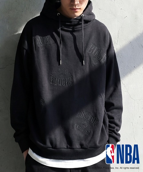 antiqua(アンティカ)の「NBA公式 刺繍ロゴ 裏毛 フーディー(パーカー・レディース・ブラック/ダークグレー/杢グレー・ONESIZE)」の13枚目の写真