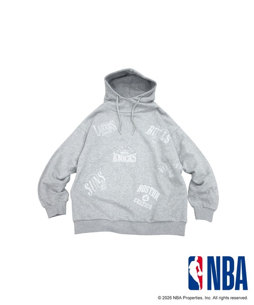 antiqua(アンティカ)の「NBA公式 刺繍ロゴ 裏毛 フーディー(パーカー・レディース・ブラック/ダークグレー/杢グレー・ONESIZE)」の4枚目の写真