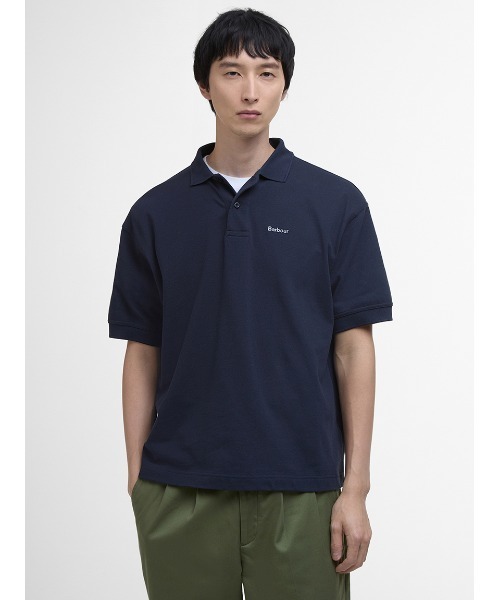 Barbour(バブアー)の「Hexham ポロシャツ オーバーサイズフィット(ポロシャツ・メンズ・ネイビー/ホワイト/ライトブルー/グリーン・42/36/38/40)」の1枚目の写真