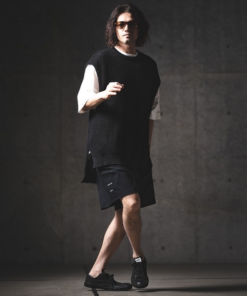 GLIMCLAP(グリムクラップ)の「mcg3763-Soft Gauge Knit Vest ニットベスト(201-012-gls-cg)(ベスト・メンズ・グレー/オフホワイト/ブルー/ブラック・S/L/M)」の14枚目の写真