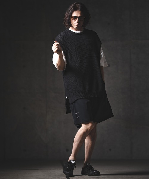 GLIMCLAP(グリムクラップ)の「mcg3763-Soft Gauge Knit Vest ニットベスト(201-012-gls-cg)(ベスト・メンズ・グレー/オフホワイト/ブルー/ブラック・S/L/M)」の16枚目の写真