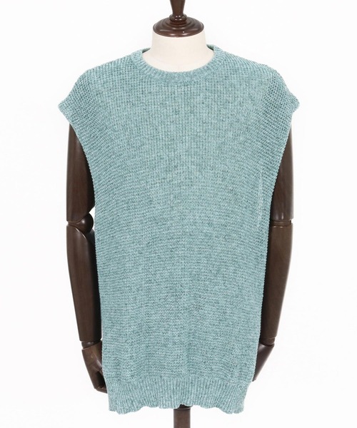 GLIMCLAP(グリムクラップ)の「mcg3763-Soft Gauge Knit Vest ニットベスト(201-012-gls-cg)(ベスト・メンズ・グレー/オフホワイト/ブルー/ブラック・S/L/M)」の5枚目の写真
