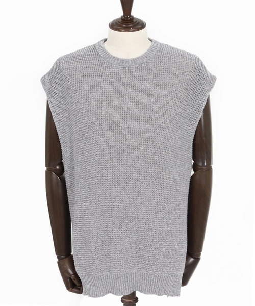 GLIMCLAP(グリムクラップ)の「mcg3763-Soft Gauge Knit Vest ニットベスト(201-012-gls-cg)(ベスト・メンズ・グレー/オフホワイト/ブルー/ブラック・S/L/M)」の6枚目の写真