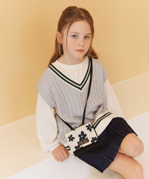 GLOBAL WORK（グローバルワーク）の「洗えるスクール移動ポケット/641389（ショルダーバッグ・キッズ・ホワイト/ブルー系その他4/ブラック・FREE）」の6枚目の写真