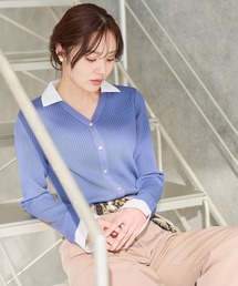 Andemiu（アンデミュウ）の「シャツエリツキニットカーディガン639472（ニット/セーター）」