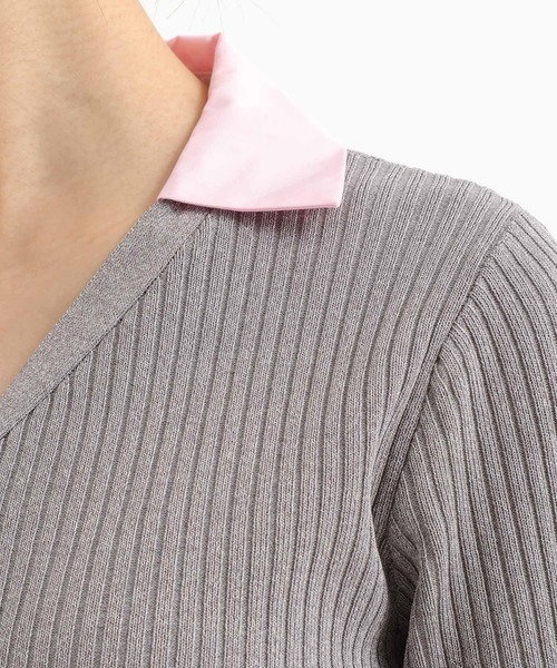 Andemiu（アンデミュウ）の「シャツエリツキニットカーディガン639472（ニット/セーター・レディース・グレー/ブルー/ブラック・FREE）」の22枚目の写真