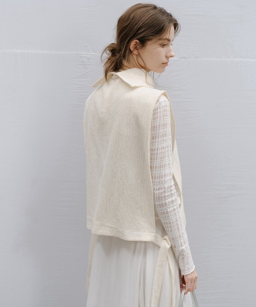 tageechita(タジチタ)の「【tageechita】チェックレース シアートップス(Tシャツ/カットソー・レディース・チャコールグレー/アイボリー・L/M/S)」の12枚目の写真