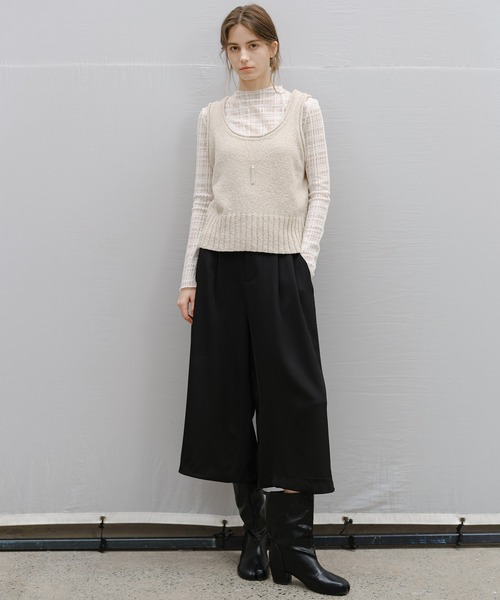 tageechita(タジチタ)の「【tageechita】チェックレース シアートップス(Tシャツ/カットソー・レディース・チャコールグレー/アイボリー・L/M/S)」の14枚目の写真