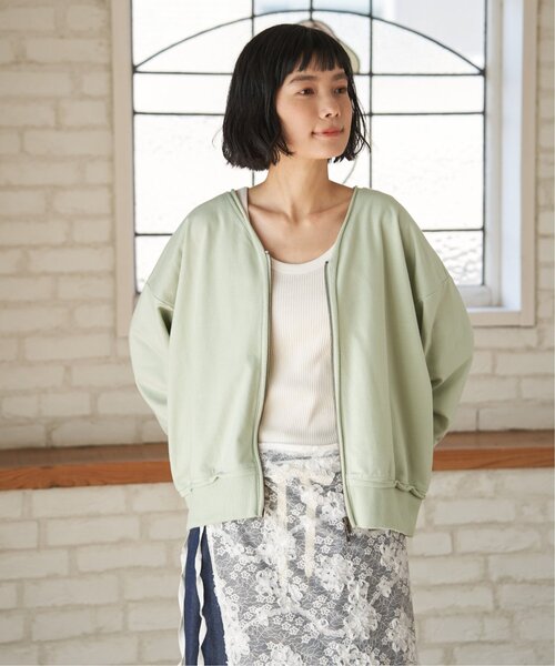 LBC(エルビーシー)の「ミニ裏毛ダブルジップカーディガン(カーディガン/ボレロ・レディース・ミント/チャコール/オフホワイト・M)」の17枚目の写真