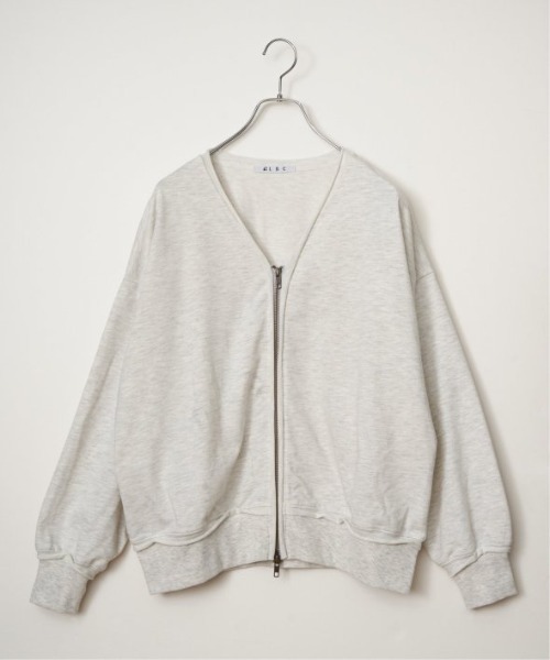 LBC（エルビーシー）の「ミニ裏毛ダブルジップカーディガン（カーディガン/ボレロ・レディース・ミント/チャコール/オフホワイト・M）」の7枚目の写真