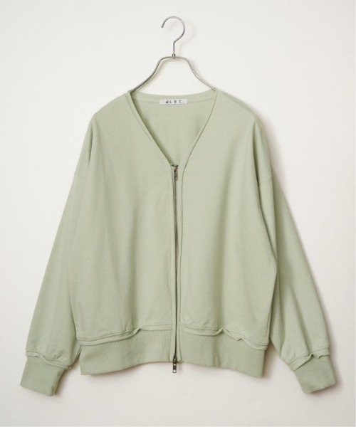 LBC（エルビーシー）の「ミニ裏毛ダブルジップカーディガン（カーディガン/ボレロ・レディース・ミント/チャコール/オフホワイト・M）」の8枚目の写真