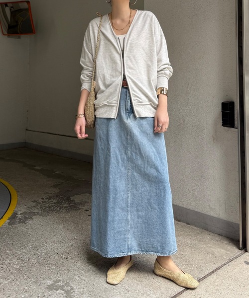 LBC(エルビーシー)の「ミニ裏毛ダブルジップカーディガン(カーディガン/ボレロ・レディース・ミント/チャコール/オフホワイト・M)」の5枚目の写真