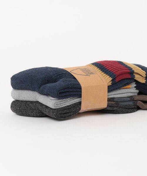 SIERRA DESIGNS（シェラデザイン）の「【SIERRA DESIGNS】シエラデザインズ 3P Line Crew Socks ライン クルーソックス 靴下 3足組 SD710AS（ソックス/靴下・メンズ・マルチ・FREE）」の2枚目の写真