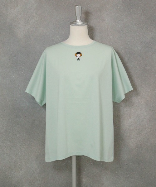 STUDIO PICONE(スタジオピッコーネ)の「コットン混ビーズワッペンプルオーバー(Tシャツ/カットソー・レディース・ブラック/ブラウン/ライトグリーン/ホワイト・M/L/LL)」の9枚目の写真