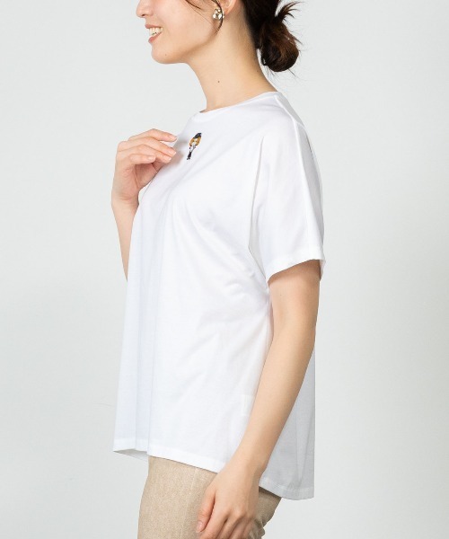 STUDIO PICONE(スタジオピッコーネ)の「コットン混ビーズワッペンプルオーバー(Tシャツ/カットソー・レディース・ブラック/ブラウン/ライトグリーン/ホワイト・M/L/LL)」の13枚目の写真