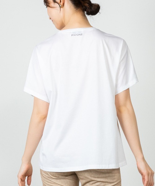 STUDIO PICONE(スタジオピッコーネ)の「コットン混ビーズワッペンプルオーバー(Tシャツ/カットソー・レディース・ブラック/ブラウン/ライトグリーン/ホワイト・M/L/LL)」の14枚目の写真