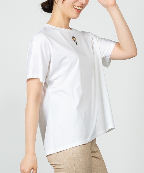STUDIO PICONE(スタジオピッコーネ)の「コットン混ビーズワッペンプルオーバー(Tシャツ/カットソー・レディース・ブラック/ブラウン/ライトグリーン/ホワイト・M/L/LL)」の15枚目の写真