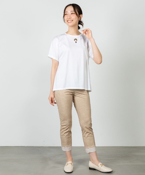 STUDIO PICONE(スタジオピッコーネ)の「コットン混ビーズワッペンプルオーバー(Tシャツ/カットソー・レディース・ブラック/ブラウン/ライトグリーン/ホワイト・M/L/LL)」の17枚目の写真