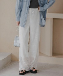 slattgir | 高身長　ブロックレースワイドパンツ（トールサイズ）Essenave(その他パンツ)