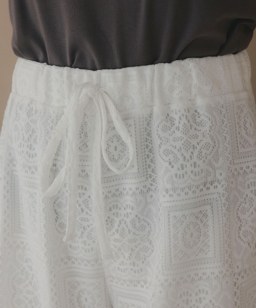 slattgir（スラットジール）の「高身長　ブロックレースワイドパンツ（トールサイズ）Essenave（その他パンツ・レディース・ブラック/オフホワイト・T5L/T4L/T3L/TLL/TL/TM）」の20枚目の写真