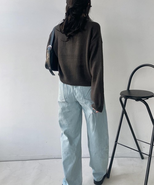 AS KNOW AS plus(アズノゥアズプラス)の「〇モヘアタッチシアーポロニット(ニット/セーター・レディース・チャコールグレー/キナリ/グレイッシュブルー/ピンク・FREE)」の16枚目の写真