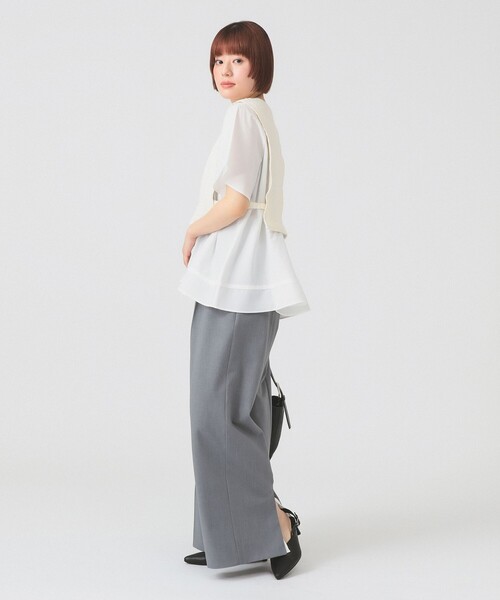 Ray BEAMS(レイビームス)の「【8/13 再値下げ】ケーブル ジャカード キリカエ プルオーバー(Tシャツ/カットソー・レディース・オフホワイト/ブラック・ONE SIZE)」の4枚目の写真