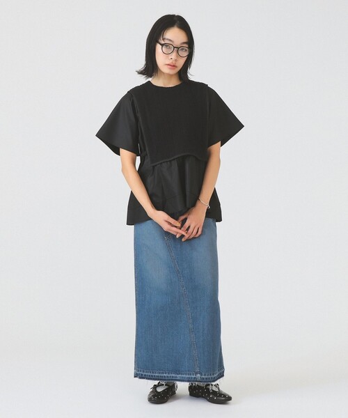 Ray BEAMS(レイビームス)の「【8/13 再値下げ】ケーブル ジャカード キリカエ プルオーバー(Tシャツ/カットソー・レディース・オフホワイト/ブラック・ONE SIZE)」の7枚目の写真