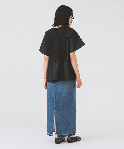 Ray BEAMS(レイビームス)の「【8/13 再値下げ】ケーブル ジャカード キリカエ プルオーバー(Tシャツ/カットソー・レディース・オフホワイト/ブラック・ONE SIZE)」の9枚目の写真
