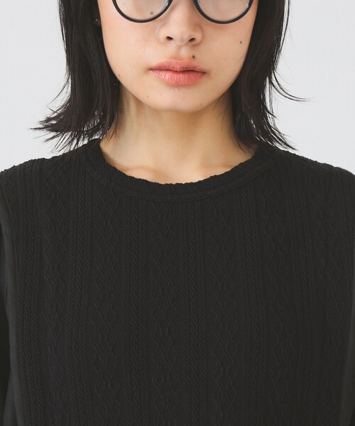 Ray BEAMS(レイビームス)の「【8/13 再値下げ】ケーブル ジャカード キリカエ プルオーバー(Tシャツ/カットソー・レディース・オフホワイト/ブラック・ONE SIZE)」の14枚目の写真