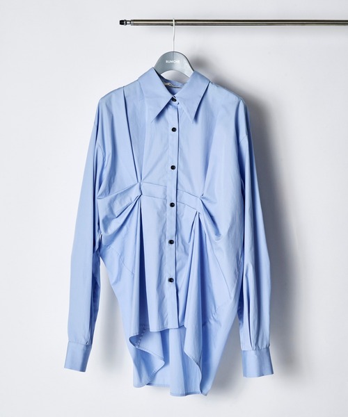RUMCHE(ラムシェ)の「Cotton Layered Tuck Shirt / コットンレイヤードタックシャツ(シャツ/ブラウス・レディース・ホワイト/サックスブルー・FREE)」の14枚目の写真