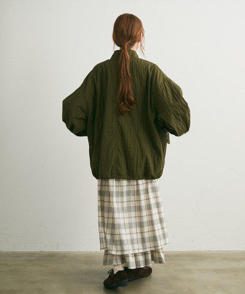 Crisp（クリスプ）の「レイヤードデザインチェックギャザースカート（スカート・レディース・ブラック/レッド・FREE）」の10枚目の写真