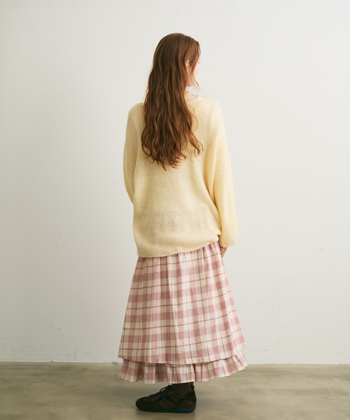 Crisp（クリスプ）の「レイヤードデザインチェックギャザースカート（スカート・レディース・ブラック/レッド・FREE）」の19枚目の写真