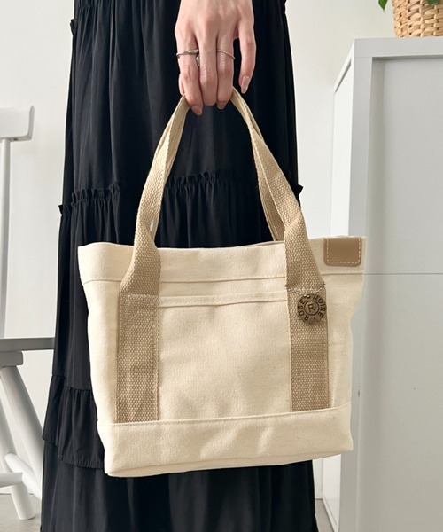 wears(ウェアーズ)の「【仕切りあり】キャンバスミニトートバッグ ミニバッグ ハンドバッグ トートバッグ(トートバッグ・レディース・ブラック/アイボリー/ブラウン・FREE)」の21枚目の写真