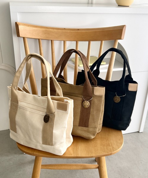 wears(ウェアーズ)の「【仕切りあり】キャンバスミニトートバッグ ミニバッグ ハンドバッグ トートバッグ(トートバッグ・レディース・ブラック/アイボリー/ブラウン・FREE)」の20枚目の写真