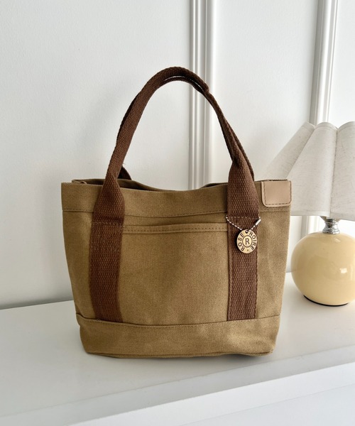 wears(ウェアーズ)の「【仕切りあり】キャンバスミニトートバッグ ミニバッグ ハンドバッグ トートバッグ(トートバッグ・レディース・ブラック/アイボリー/ブラウン・FREE)」の18枚目の写真