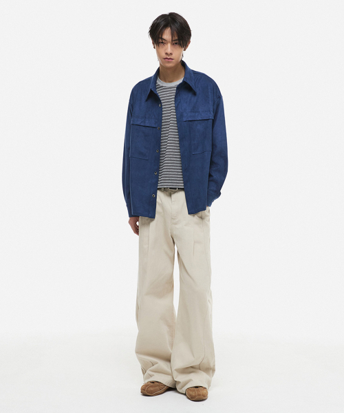 DNSR(ディーエヌエスアール)の「スエードシャツジャケット ネイビー(シャツ/ブラウス・メンズ・その他・MEDIUM/LARGE/X-LARGE)」の2枚目の写真