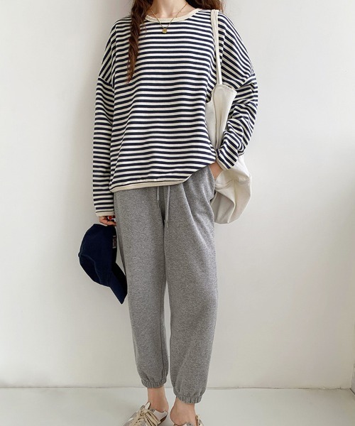 SallyLunn(サリーラン)の「シンプルボーダーカットソー(スウェット・レディース・ブラック/ブルー/ブラウン・LARGE/MEDIUM)」の20枚目の写真
