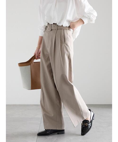 Te chichi(テチチ)の「ハイウエストワイドチノパンツ《2026 spring catalog item》(その他パンツ・レディース・ベージュ/オフホワイト・F)」の8枚目の写真