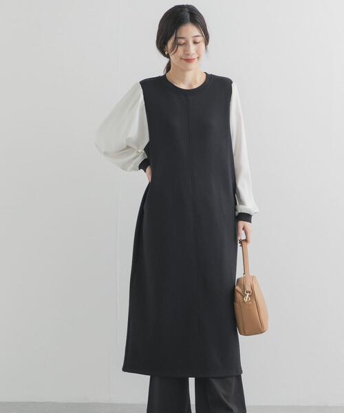URBAN RESEARCH DOORS(アーバンリサーチドアーズ)の「ボリュームスリーブドッキングワンピース(ワンピース・レディース・ブラック系その他/ブラック・FREE)」の5枚目の写真