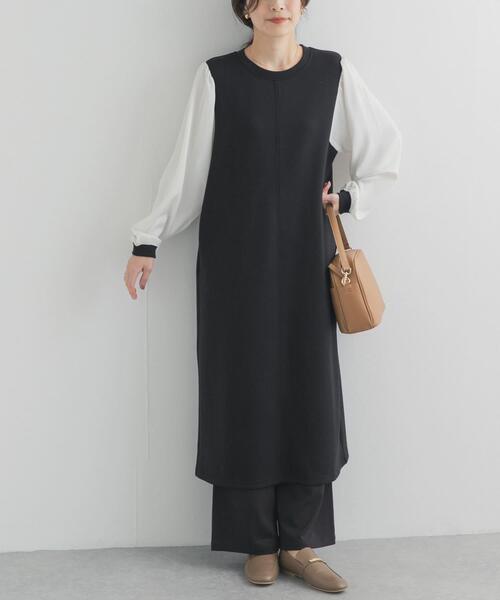 URBAN RESEARCH DOORS(アーバンリサーチドアーズ)の「ボリュームスリーブドッキングワンピース(ワンピース・レディース・ブラック系その他/ブラック・FREE)」の6枚目の写真