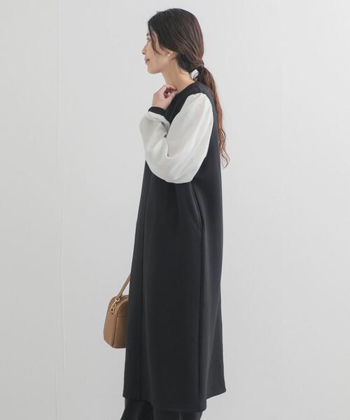 URBAN RESEARCH DOORS(アーバンリサーチドアーズ)の「ボリュームスリーブドッキングワンピース(ワンピース・レディース・ブラック系その他/ブラック・FREE)」の7枚目の写真