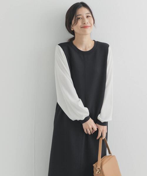 URBAN RESEARCH DOORS(アーバンリサーチドアーズ)の「ボリュームスリーブドッキングワンピース(ワンピース・レディース・ブラック系その他/ブラック・FREE)」の8枚目の写真